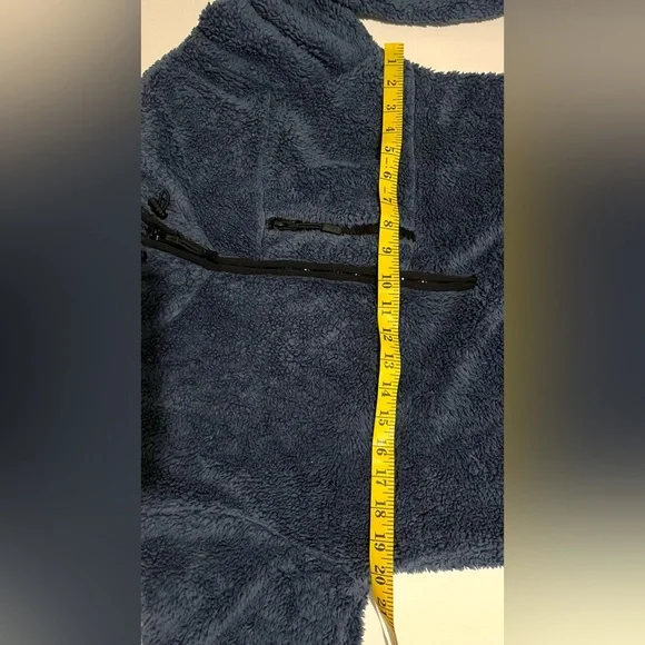 PINK Victoria's Secret Teddy Half Zip  Blue Fleece Pullover Sweatshirt - Picture 5 of 7